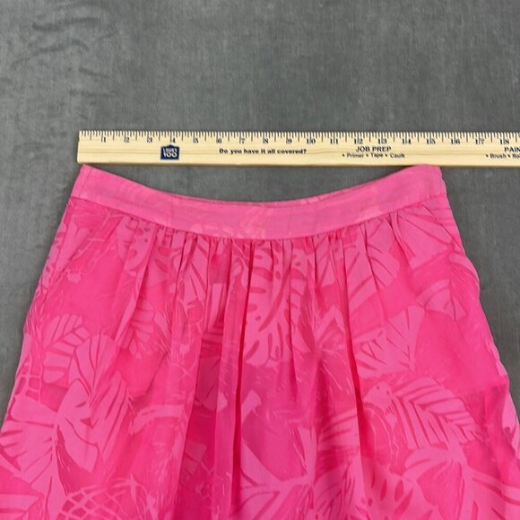 Lilly Pulitzer Pleated Layer Sheer Floral Pink Mini Skirt Size 8 - Picture 5 of 7